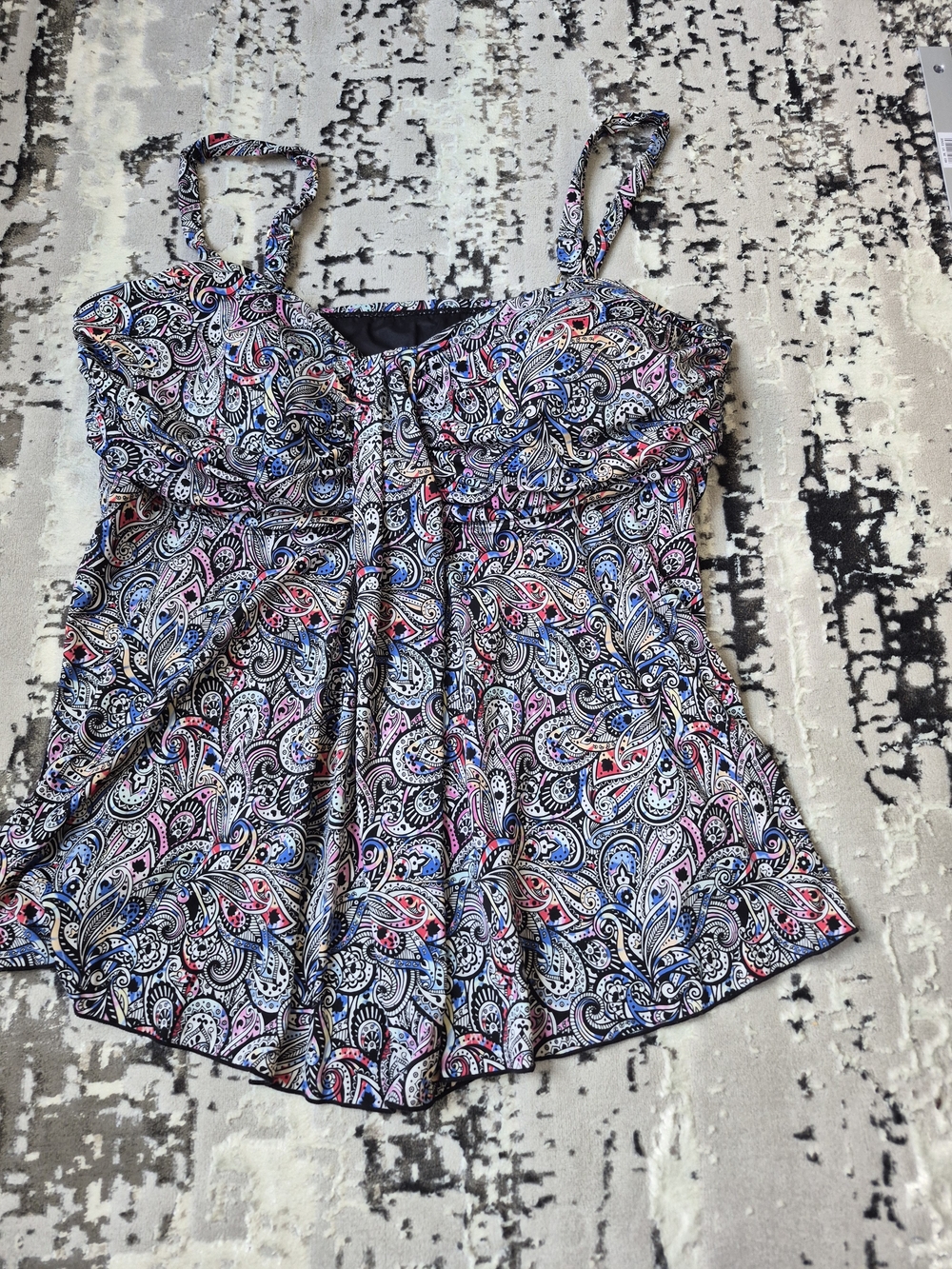 A Shore Fit Tankini Paisley top swimming 24W